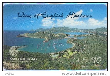 ANTIGUA : P02 US$10 English Harbour  Remote MINT - Antigua E Barbuda