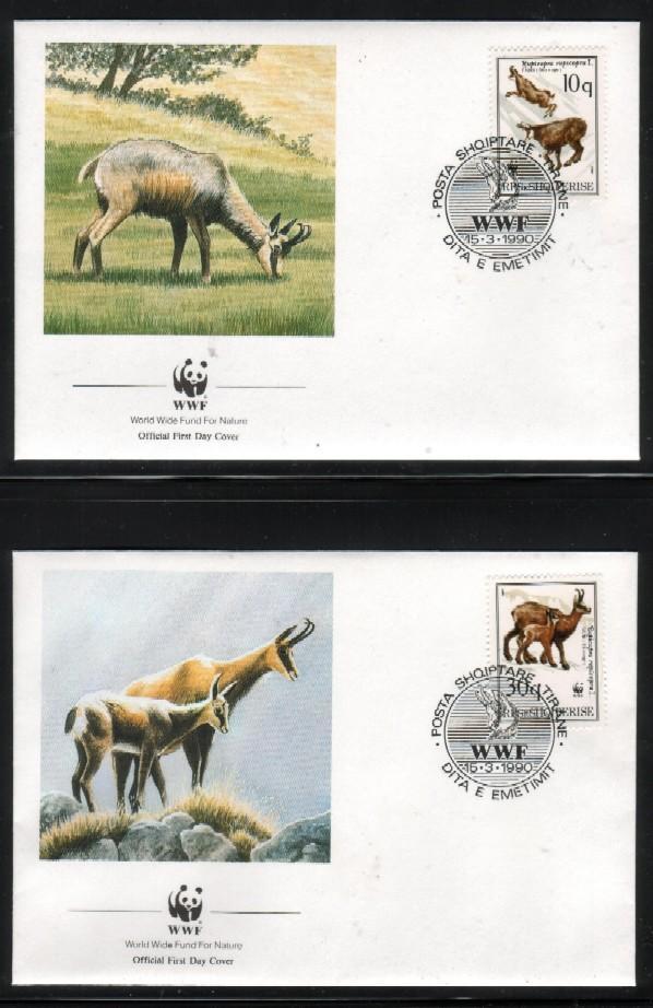 WWF 0095 1990 ALBANIA CHAMOIS SET OF 4 FDCS - Other & Unclassified