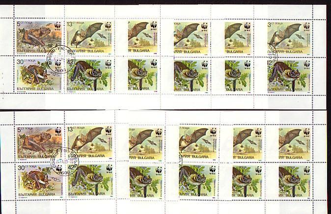 BULGARIA \ BULGARIE - 1989 - WWF - Bats - M/S X 10 - Used - Chauve-souris