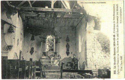 51 - Environs Ste Ménéhoulde - La Guerre 1914-15-16 - Eglise De Vienne La Ville - Animée - 1916-Ed. Baudinière N° 852 - Sainte-Menehould