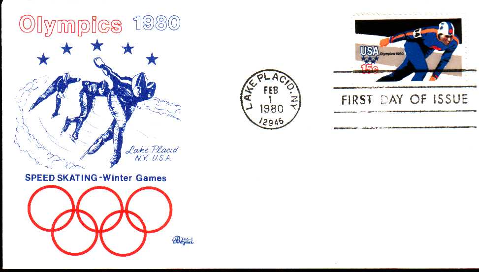 Usa 1980  Fdc Speed Skating JO 80  Lake Placid Patinage De Vitesse - Inverno