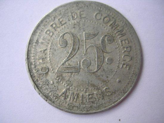 25 Cts Chambre De Commerce AMIENS 1920. - Monétaires / De Nécessité