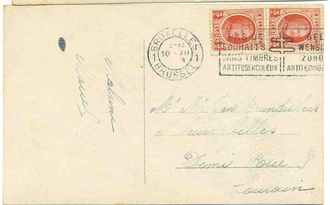 1928 , Ocb Nr 2 X 192 !!! , Stempel Bruxelles Zie Scans (d3 - 104) - 1922-1927 Houyoux