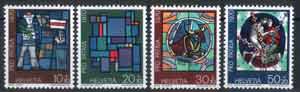 Timbres De Suisse Pro Patria 1970  Peinture Sur Verre  Zum No 146/49** Luxe Superbe Cote 2.70 Eur. - Glas & Brandglas