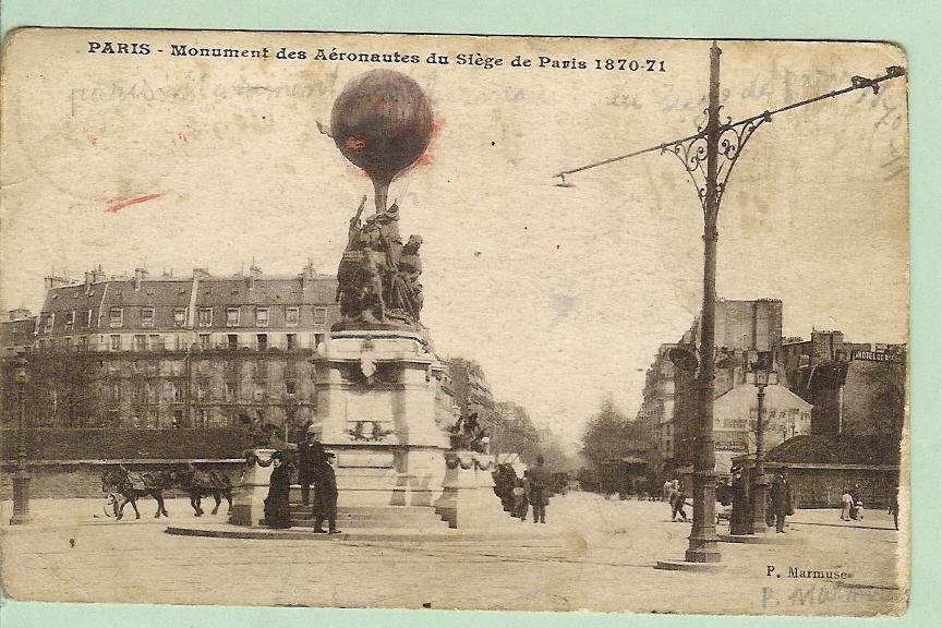 Monument Des Aèronaautes Du Siège De Paris 1870-71 - Luchtballon