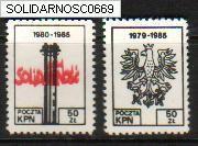 POLAND SOLIDARNOSC 6TH ANNIV OF KPN SET OF 2 (SOLID0669) - Solidarnosc Labels