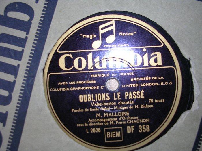 M. MALLOIRE. - 78 T - Disques Pour Gramophone