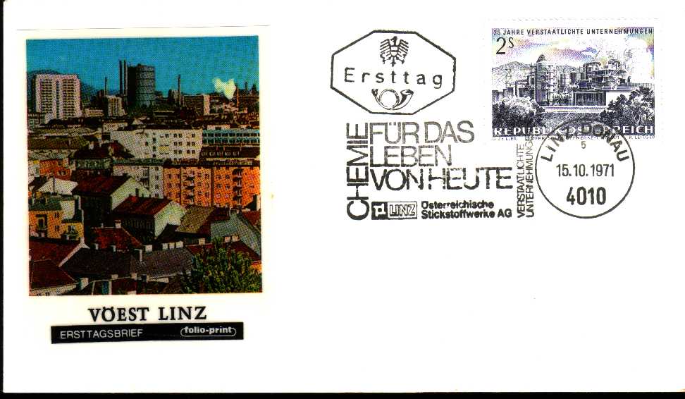 Autriche 1971  Fdc  Industries Textiles   Broderie Linx  Usine - Textil