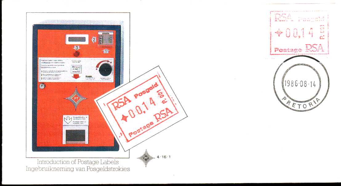 Afrique Du Sud 1975 Fdc Philatélie Introduction Of Postage Labels Machine Automatique - Sonstige & Ohne Zuordnung