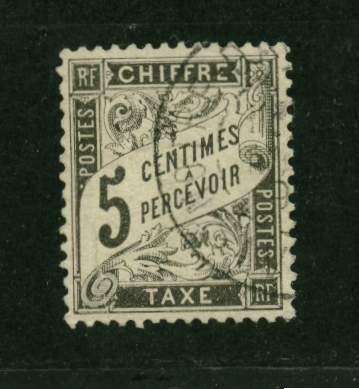 France Oblit.. Taxe N° 14 - 5c Noir. - 1859-1959 Gebraucht