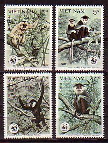 VIETNAM - WWF 1987 Monkeys 4v MHN - Other & Unclassified