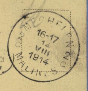 Postkaart Verzonden Van MECHELEN Op 14/8/1914 Naar BRUSSEL Op 14/8/1914 (Offensief W.O.I)(k44) - Altri & Non Classificati