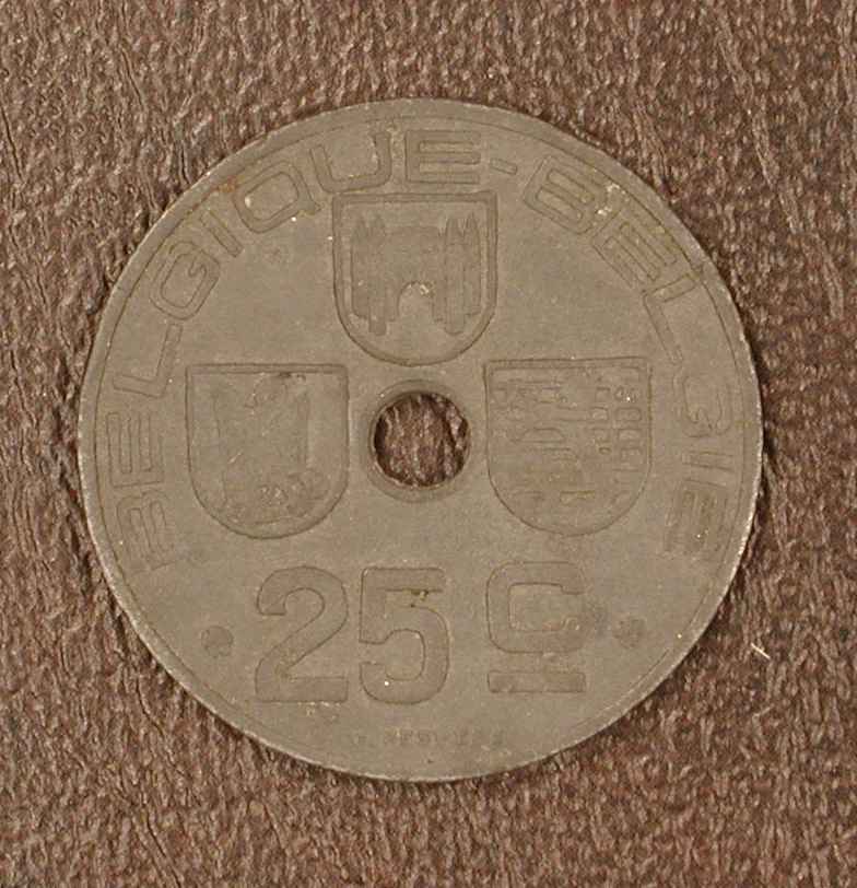 Belgique 25 Cts Zinc Fr/Vl 1942 - 25 Centimes