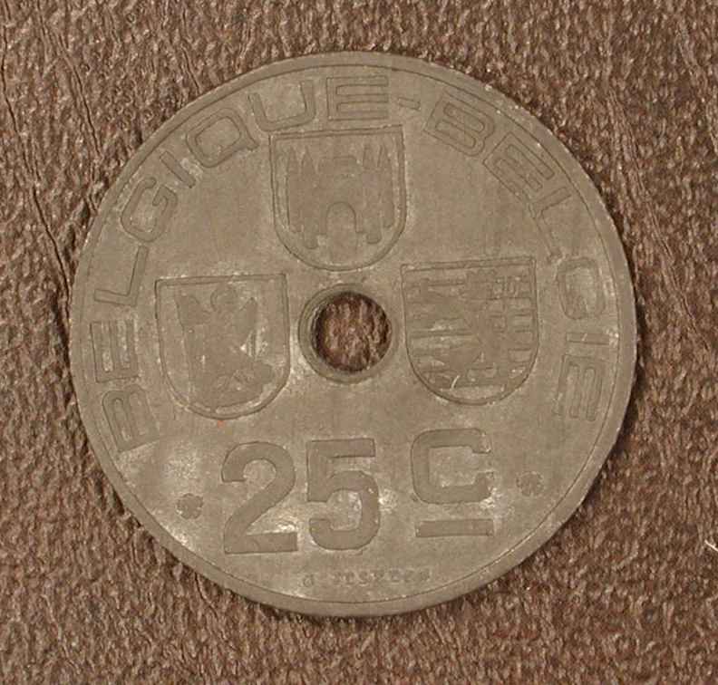Belgique 25 Cts Zinc Fr/Vl 1946 - 25 Centimes