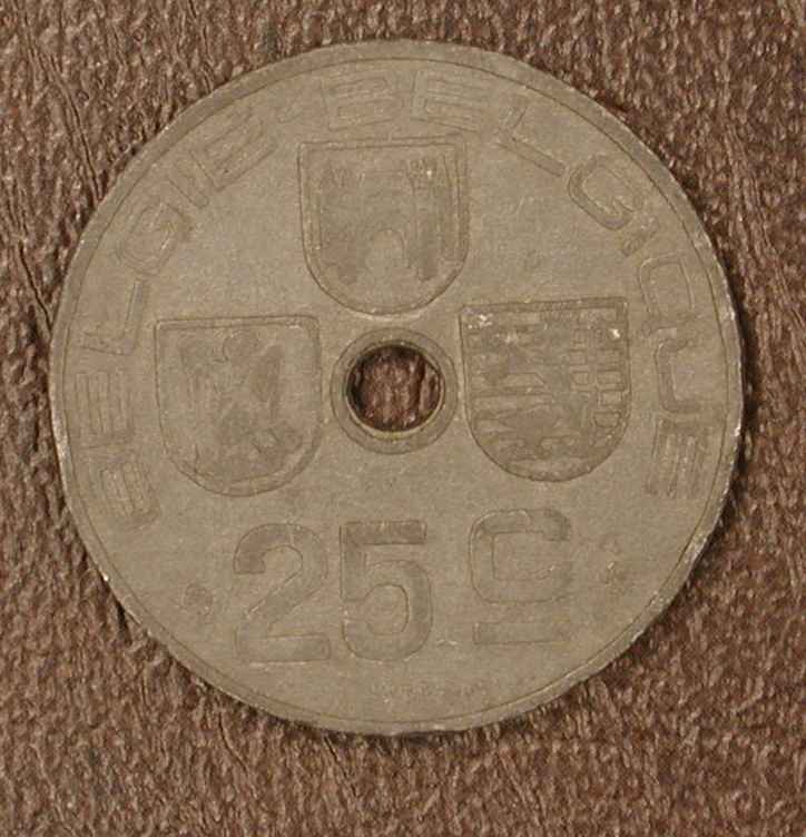 Belgique 25 Cts Zinc Vl/Fr 1942 - 25 Cent