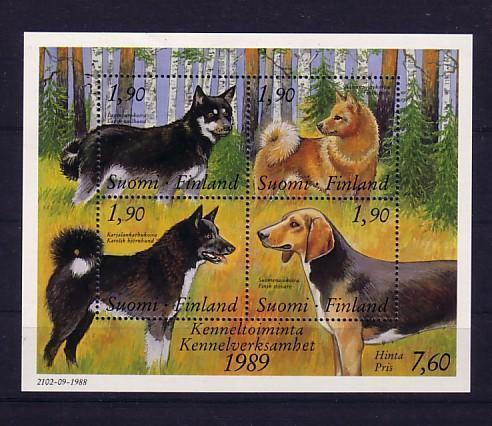 Finlande 1989 Yvertnr. Bloc 5 *** MNH Cote 6  € Faune Honden Chiens Dogs - Blocks & Kleinbögen