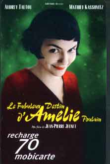 @+ Mobicarte - Amelie Poulain - Cellphone Cards (refills)