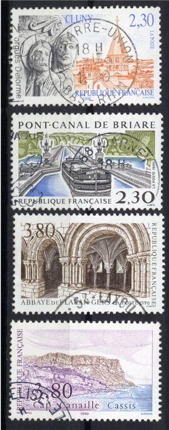 YT 2657 à 2660 Série Touristique 1990 - Used Stamps