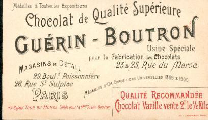 Chocolat Guérin Boutron Le Tour Du Monde En 84 étapes A Washington Maison Blanche - Autres & Non Classés