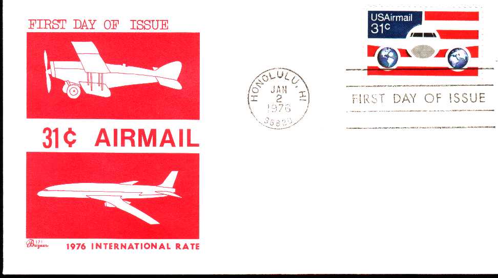 Usa 1976 Fdc Aviation Air Mail Cachet Honolulu - Sonstige (Luft)