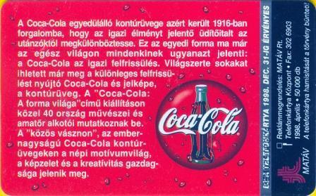 Hungary - S1998-01 - Coca Cola Usbekhistan - Wold Form - Ungarn