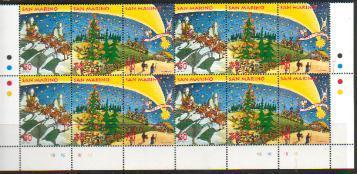 B2203 - SAN MARINO Ss N°1478/80 - SAINT-MARIN Yv N°1429/31 ** NOEL QUARTINA BLOC - Unused Stamps