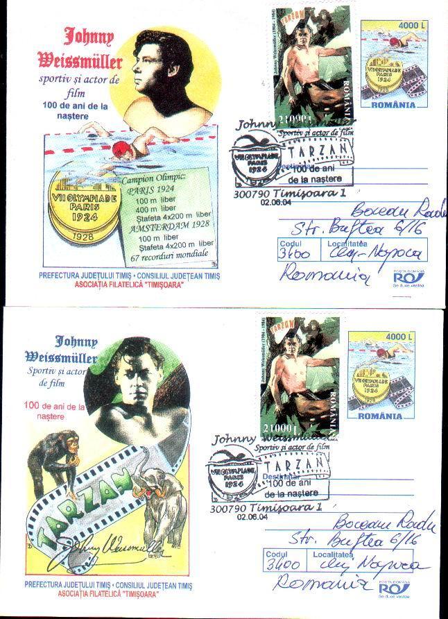Romania J. Weissmuller Tarzan Film Stationery See Description - Acteurs