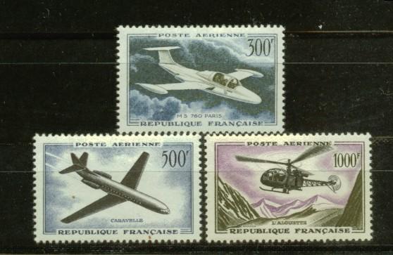 FRANCE POSTE AERIENNE Nº 35 A 37 ** - 1927-1959 Nuovi