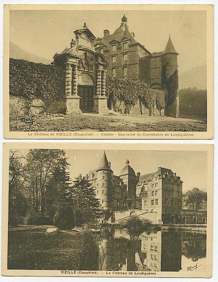 4 Cartes Du Chateau De VIZILLE  Non Ecrites - Vizille