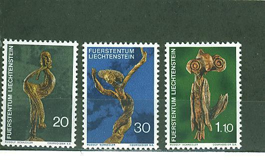 L0004 Scultures Sur Bois 513 à 515 1972 Liechtenstein Neuf ** - Unused Stamps