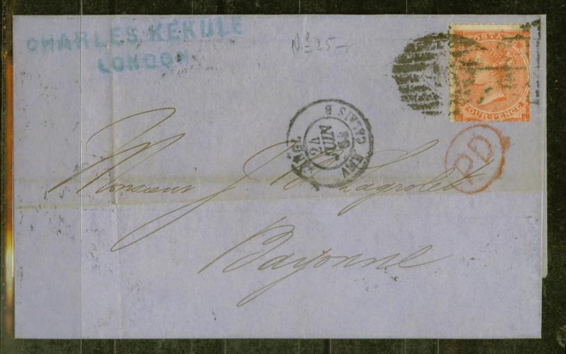 GRANDE BRETAGNE Nº 25 Obl. Seul S/Lettre Entiere - Used Stamps