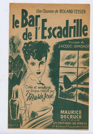 Partition, Marie José, « Le Bar De L'escadrille », 1942 - Andere & Zonder Classificatie