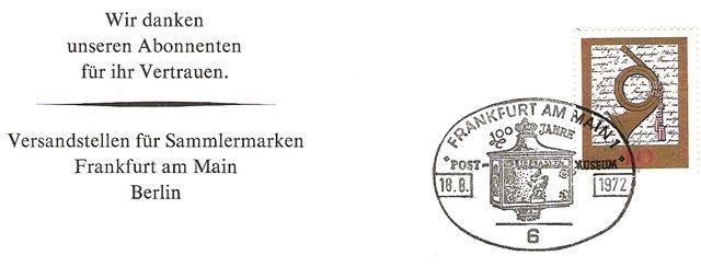 Allemagne - République Fédérale - Carte -souvenir - Centenaire Du Musée Postal - 1972 - Autres & Non Classés