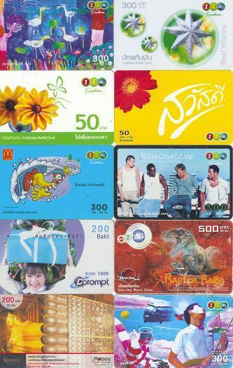 THAILAND 10 Different Used Telephonecards #16 - Thaïlande