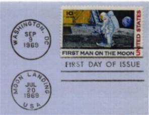 FDC 1er Jour : Premier Homme Sur La Lune - First Man On The Moon - 20 Juillet - 9 Sept 1969 - - USA