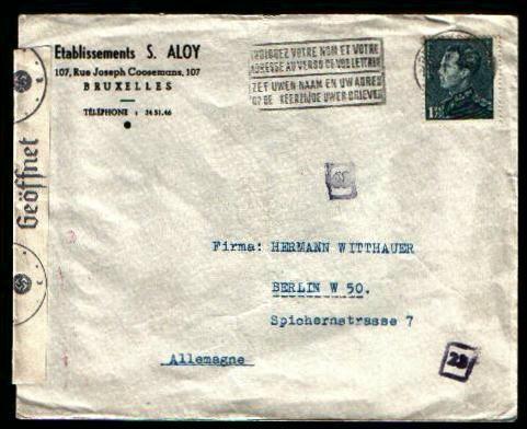 430 Op Brief Naar Duitsland Met Censuur !!(B247) - 1936-1951 Poortman