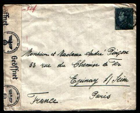430 Op Brief Naar FRANCE Met Censuur !!(B249) - 1936-1951 Poortman