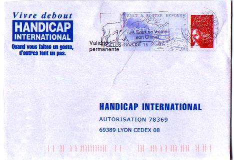 PAP Réponse Handicap International - Oblitéré - N° 0310089 - PAP: Antwort/Luquet