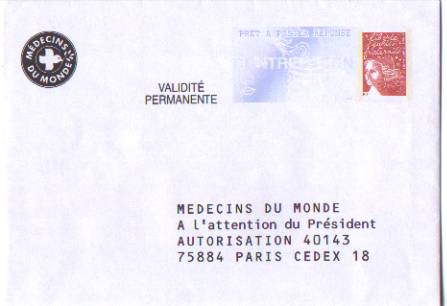 PAP Réponse Médecins Du Monde - Neuf - N° 0200392 - Listos Para Enviar: Respuesta /Luquet