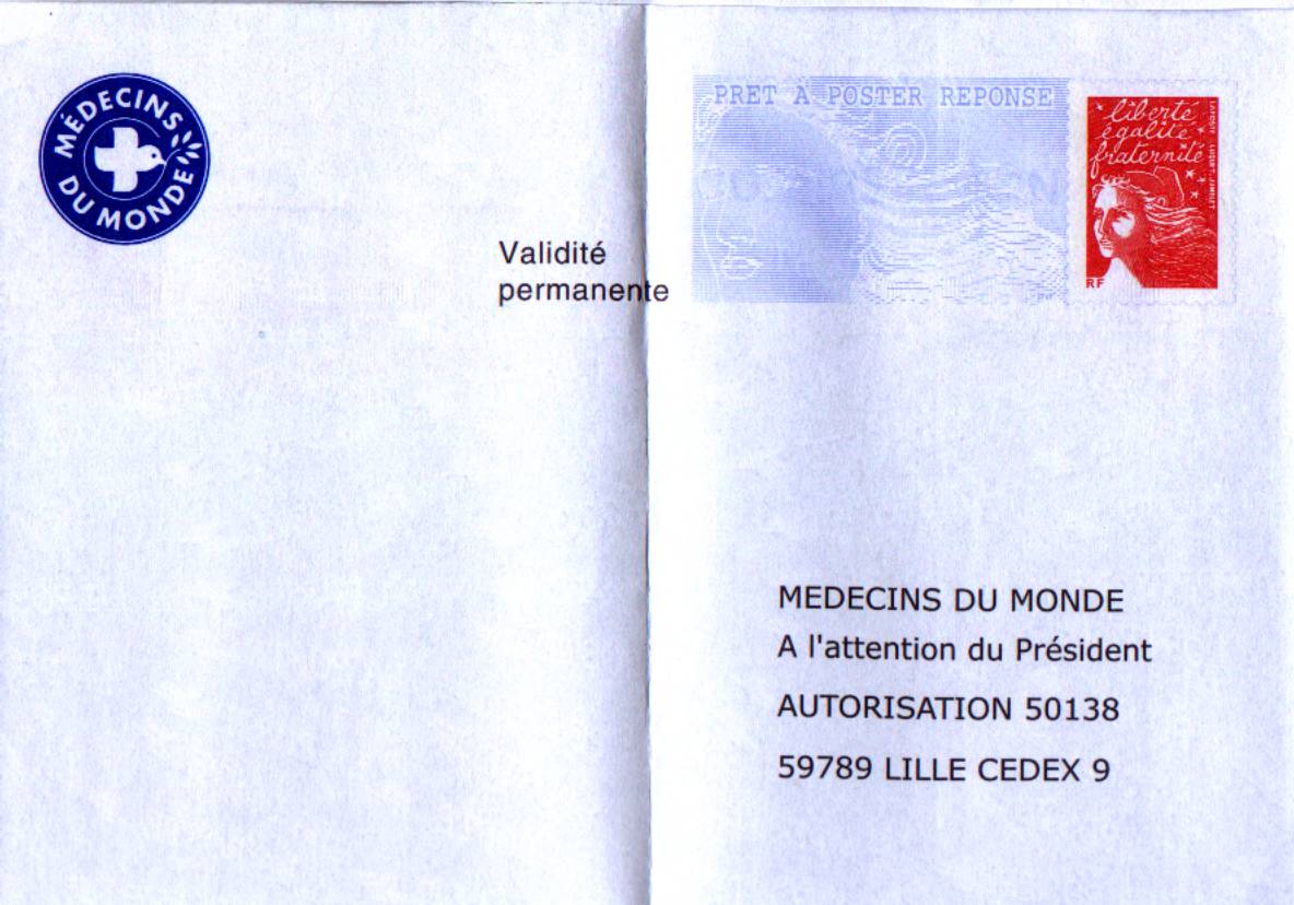 PAP Réponse Médecins Du Monde - Neuf - N° 0307105 - Listos Para Enviar: Respuesta /Luquet