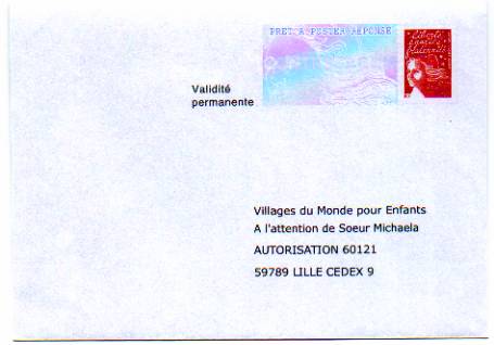 PAP Réponse Village Du Monde Pour Enfants - Neuf - N° 0312169 - Listos Para Enviar: Respuesta /Luquet