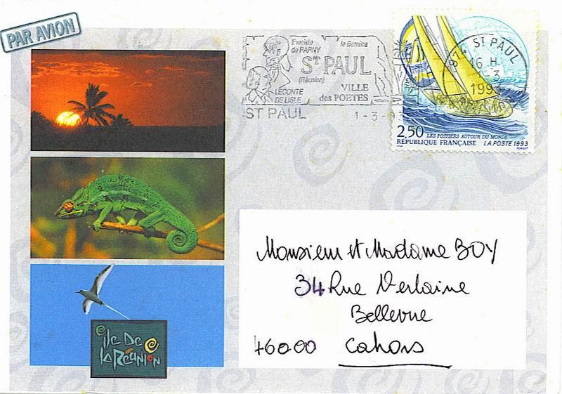 Reunion : Enveloppe Illustrée  Pour La France 1993. Superbe ! - Autres & Non Classés