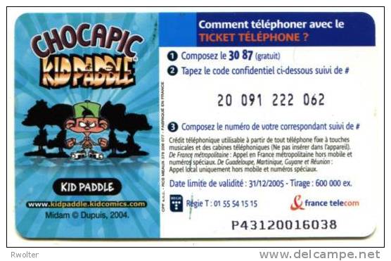 @+ Ticket Téléphone FT - CHOCAPIC KIDPADDLE - 3 MINUTES "KID PADDLE" (N° 3/5). NEUF. - FT
