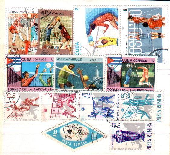 Lot 13 Stamps With Volleyball. - Volley-Ball
