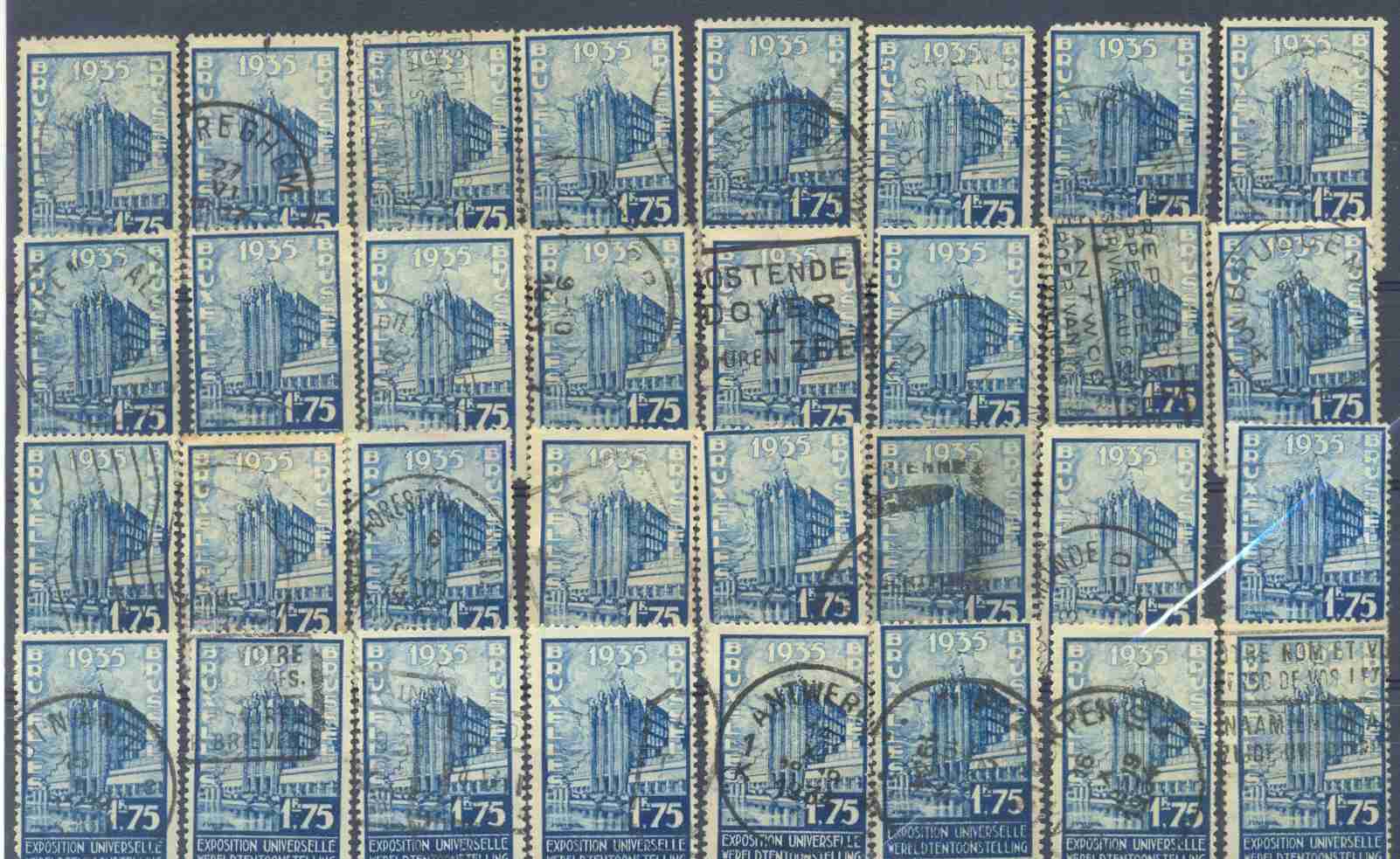 Groot Lot Ocb Nr : 389 Gestempeld,  Zie Scan, Ocb: 22 Euro - Used Stamps