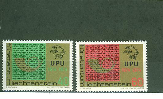 L0029 Centenaire De L UPU Liechtenstein 1974 Neuf ** 550 Et 551 - Ungebraucht