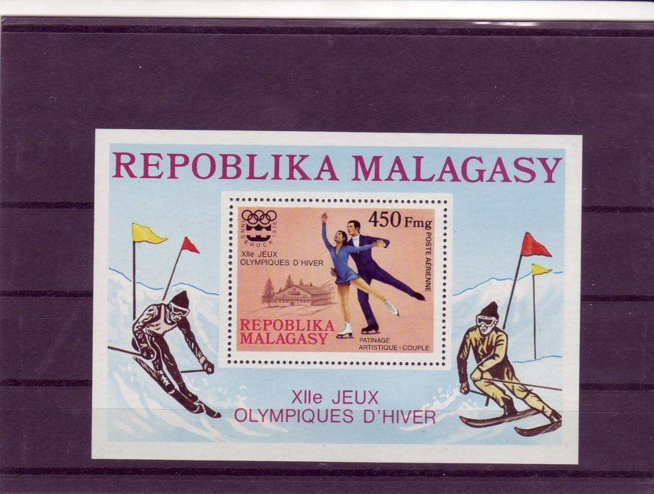 MADAGASCAR   BF 9  * *  Jo 1976 Patinage Artistique - Pattinaggio Artistico