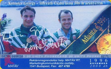 Hungary - A1996-09 - Atlanta1996 Hungarian Olympic Winners - Kolonics-Horváth - Kayak-canoe - Hongrie