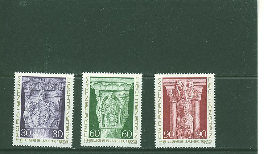 L0050 Sculpture De La Cathedrale  Daniel Fosse Aux Lions MAdone Pierre Liechtenstein 1975 Neuf ** 582 à 584 - Unused Stamps