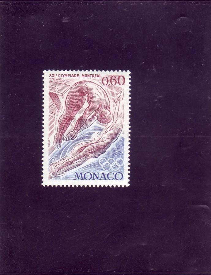 MONACO  N° 1057  * * JO 1976 Natation Plongeon - Natación